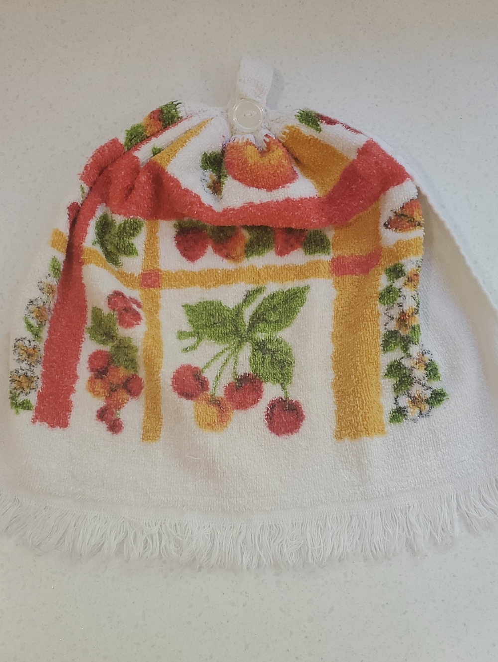Vintage Cannon Hand Towel Fruit Flower Mix